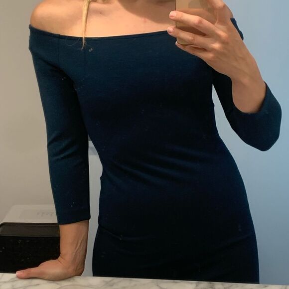 NWT BODYCON OFF SHOULDER DARK TEAL DRESS - Picture 6 of 6